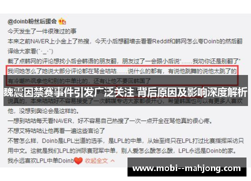 魏震因禁赛事件引发广泛关注 背后原因及影响深度解析
